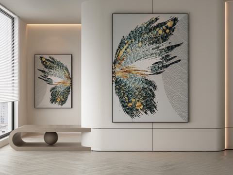  现代侘寂挂画 油画3d模型 