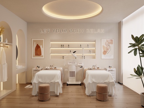  现代美容SPA店 包间3d模型 