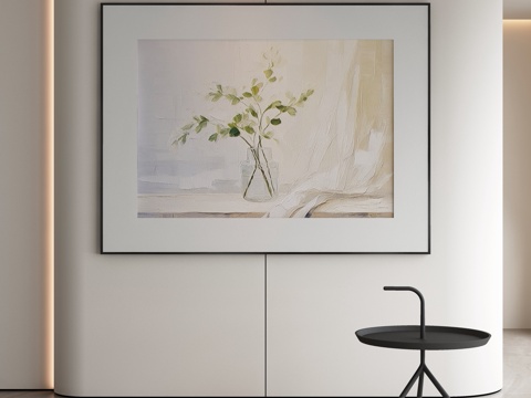  现代侘寂挂画 油画3d模型 