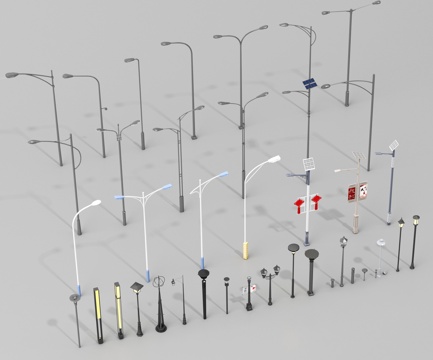  户外灯 路灯 草坪灯3d模型 