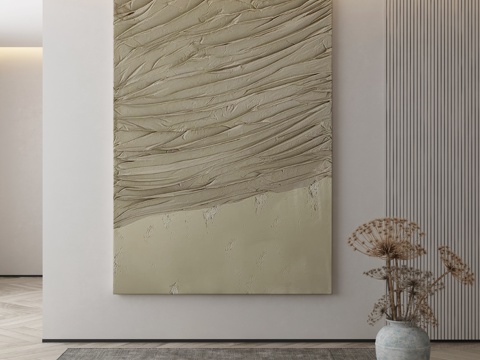  现代侘寂挂画 油画3d模型 