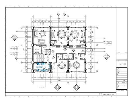  会所全套施工图纸cad施工图 