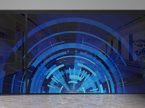  现代玻璃隔断3d模型 