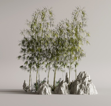 竹子 现代景观小品 竹子景观3d模型 