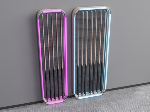  现代台球室 台球杆 球杆柜 收纳柜3d模型 