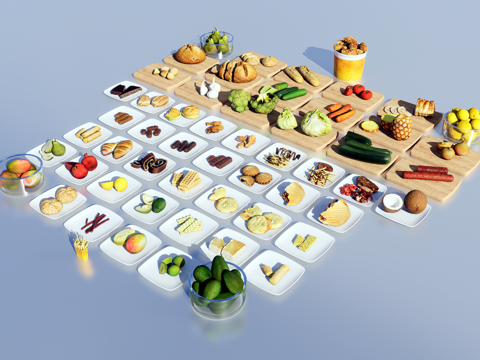  西餐食物水果3d模型 