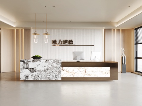  现代前台3d模型 