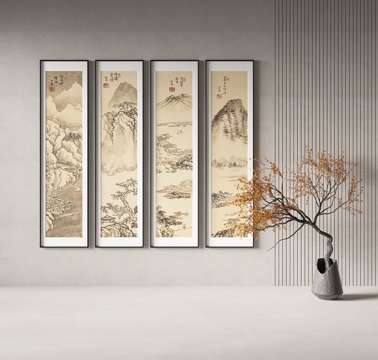  新中式装饰画3d模型 