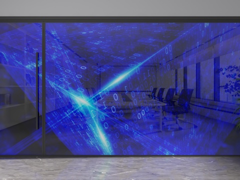  现代玻璃隔断3d模型 