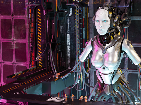  现代工业影视 机器人 机械姬 街道女机器人 科幻机器人 赛博3d模型 