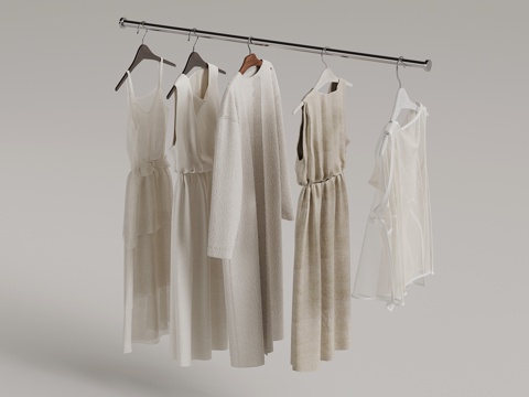  服装 现代女装服饰su模型 