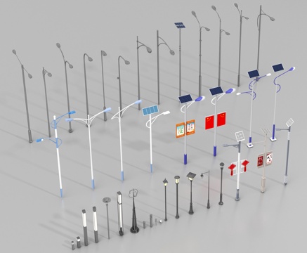  市政路灯 户外灯 草坪灯 庭院灯3d模型 