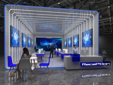 现代展览3d模型 