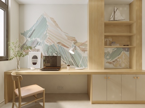  法式书房3d模型 
