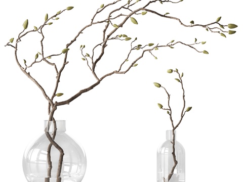  现代极简花瓶花艺3d模型3d模型 