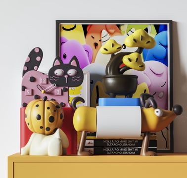  孟菲斯雕塑摆件3d模型 