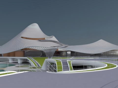  现代简约其他文体建筑 大剧院 博物馆 体育中心 文化中心3d模型 