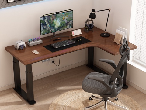  电脑桌椅 书桌椅 办公用品 升降电脑桌3d模型 