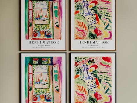  现代挂画 装饰画 中古风挂画 客厅挂画 艺术挂画3d模型 