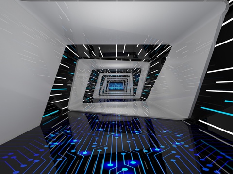  现代走廊3d模型 