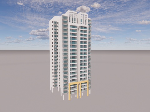 高层建筑大楼su模型 