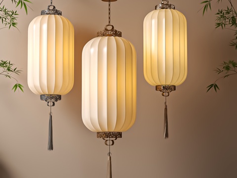  现代灯笼su模型 