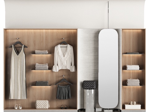  现代服装店服饰展柜3d模型 