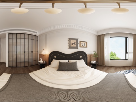中古风卧室全景3d模型