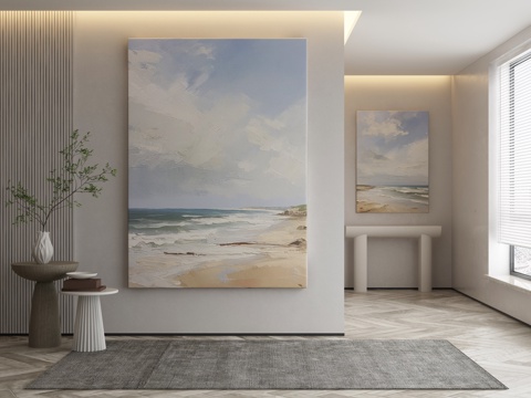  现代侘寂挂画 油画3d模型 