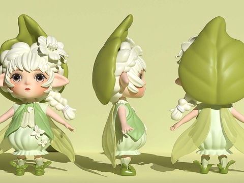  花仙子卡通角色手办玩偶盲盒潮玩女孩ip3d模型 