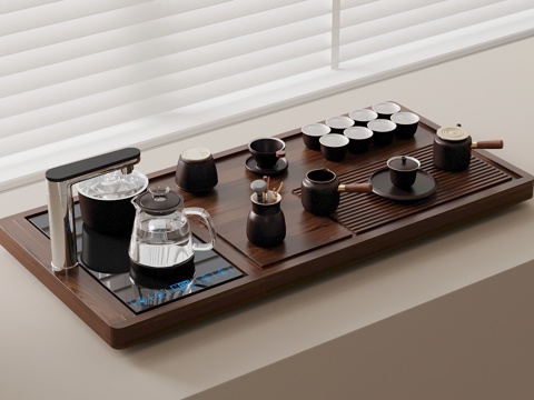  茶具 新中式茶具 茶壶 茶杯3d模型 