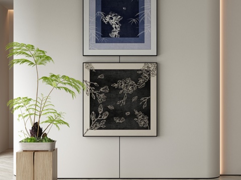  现代侘寂挂画 油画3d模型 
