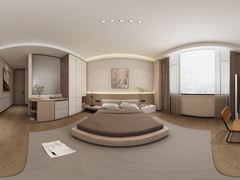 现代套间休息室全景3d模型