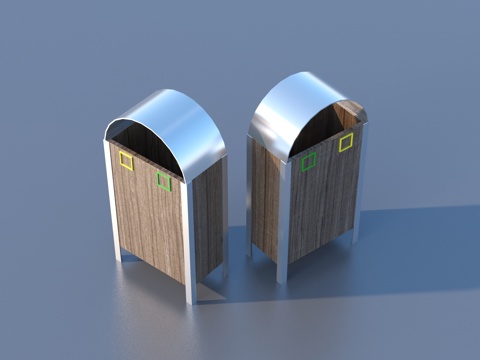  回收桶 垃圾桶 小品3d模型 