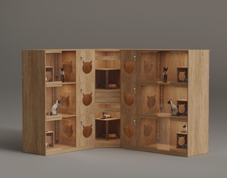  现代猫爬架 宠物用品 动物3d模型 