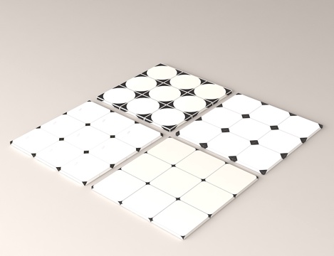  现代装修瓷砖几何图案瓷砖、吊顶装修材料3d模型 