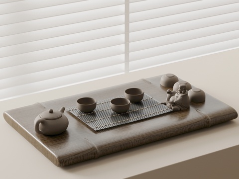  茶具 新中式茶具 茶壶 茶杯su模型 