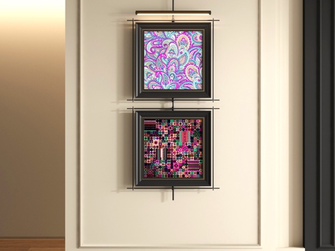  中古风装饰画3d模型 