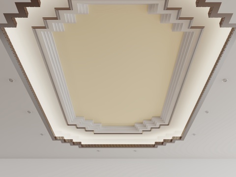  新中式天花吊顶3d模型 