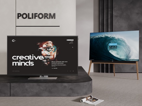  现代液晶电视 支架电视 移动电视 挂壁电视 落地电视3d模型 