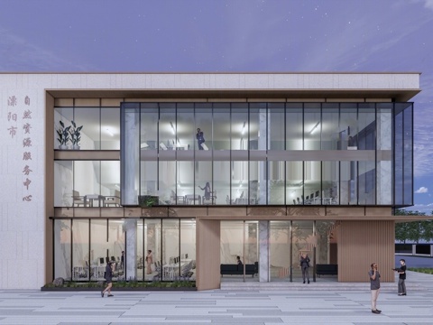  现代公共建筑 办公展示馆 办公楼 平顶su模型 