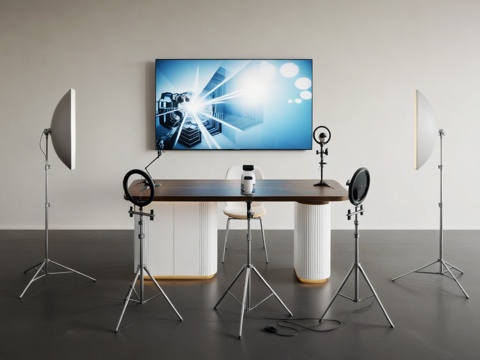  直播间 直播间设备3d模型 