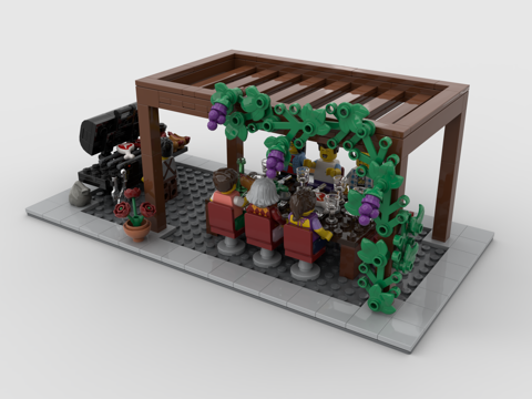  乐高 LEGO 玩具 积木 烧烤架 花园 聚会 烤肉3d模型 