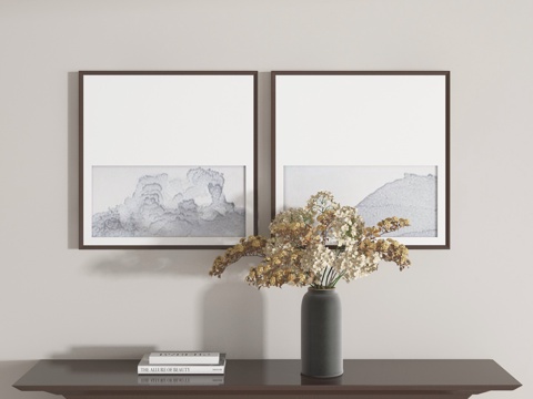  挂画组合3d模型 