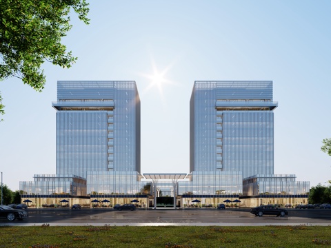  现代办公商业楼 现代办公楼 办公商业楼3d模型 