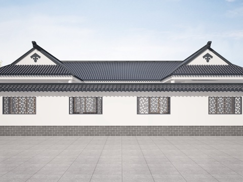  围墙3d模型 