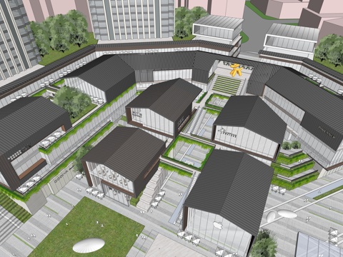 现代商业综合体 酒店建筑 超高层办公楼su模型 