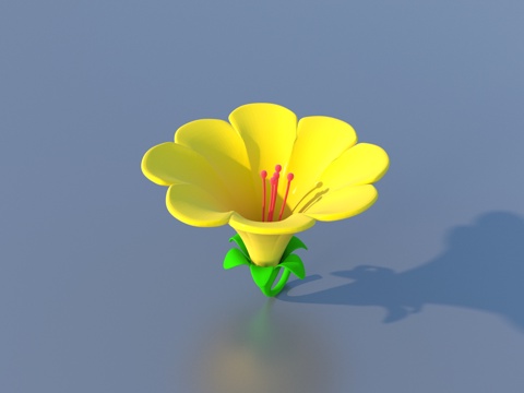  花 卡通花 野花 绿植 花朵3d模型 