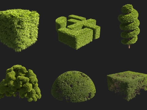  绿篱灌木3d模型 