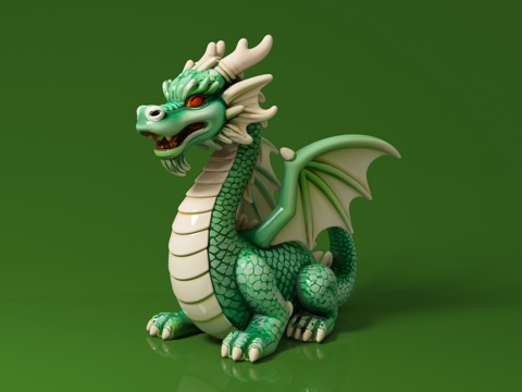  巨龙飞龙 神兽摆件 动物摆件 动漫风格 手办摆件 玩具公仔3d模型 